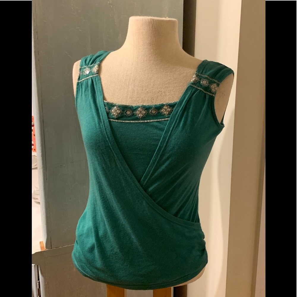 Sassy & Sweet Green Embellished Top